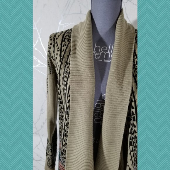 Staring at Stars Geometric Open Front Cardigan - Picture 2 of 6